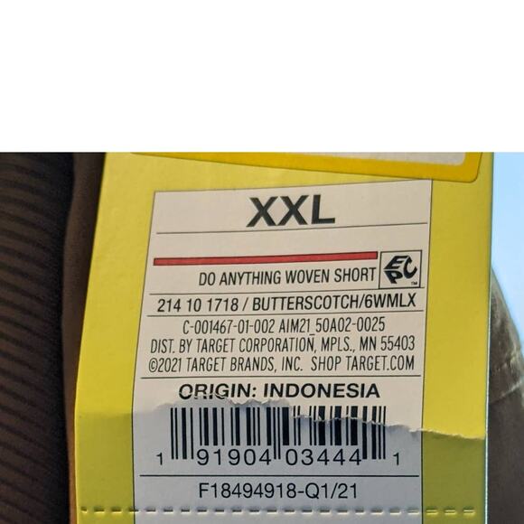 All in Motion Woven Shorts Knit Waist High Rise Stretch Toffee XXL Zipper Pocket - Picture 4 of 8